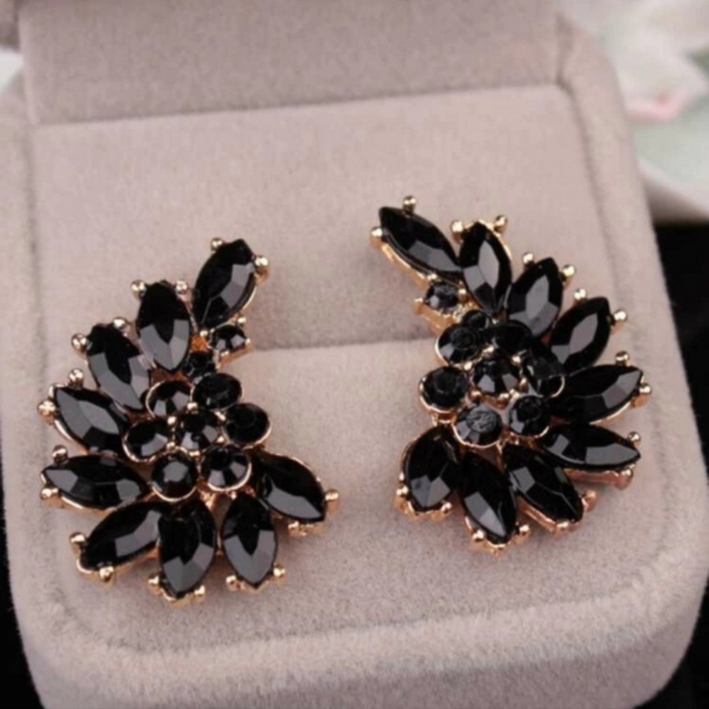 Black Crystal Statement Earrings (box not included)